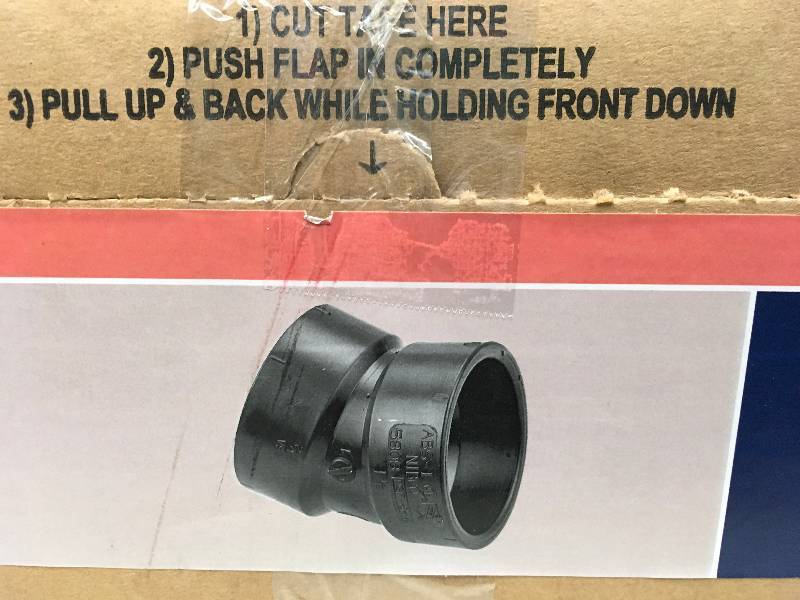 lot 3 image: NIBCO 4 In. ABS 22-12 Degree Elbow (116 Bend) Hub x Hub Qty 5 not used