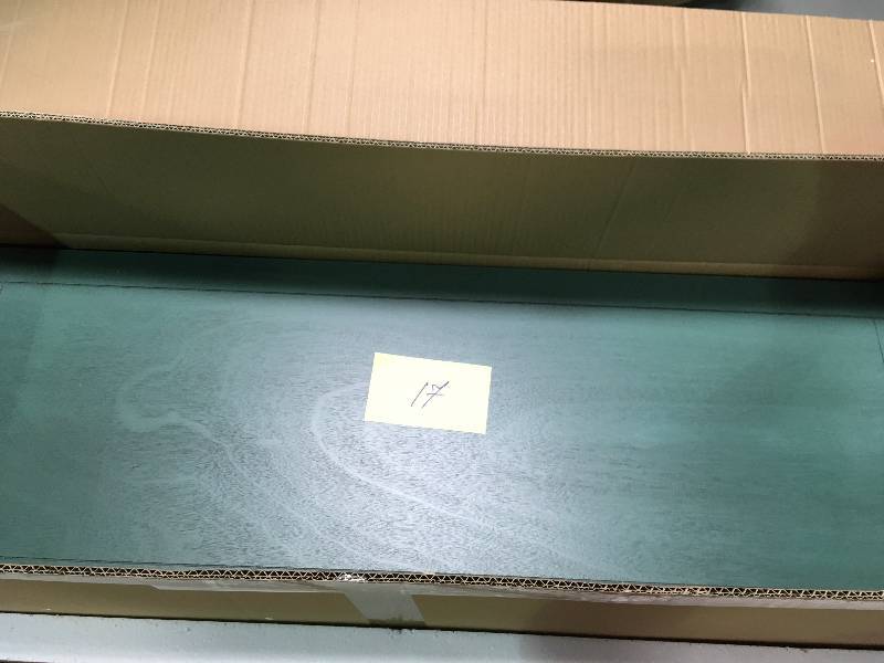 lot 17 image: DECOR THERAPY Montgomery Antique Teal Storage Bench not used