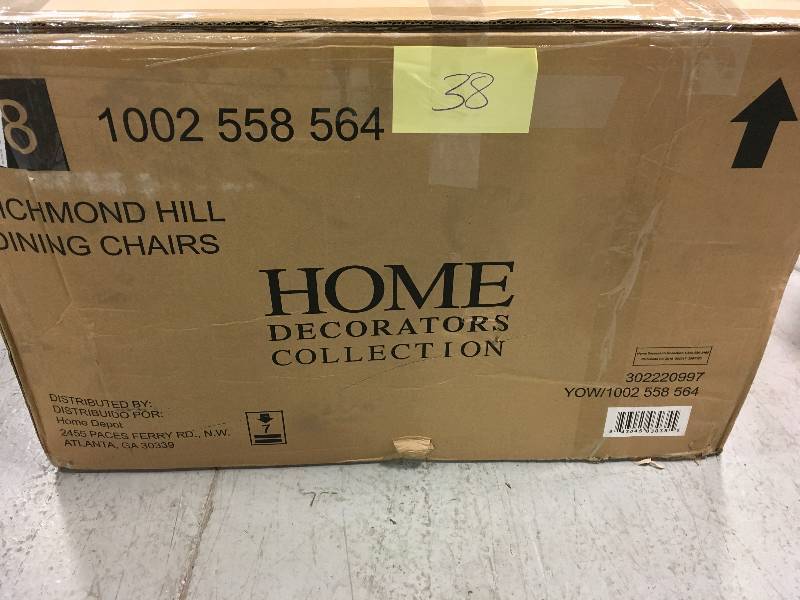 lot 38 image: Richmond Hill 1-Pair Patio Dining Chairs with Hybrid Smoke Cushions (2-Pack) retail $ 400 not used