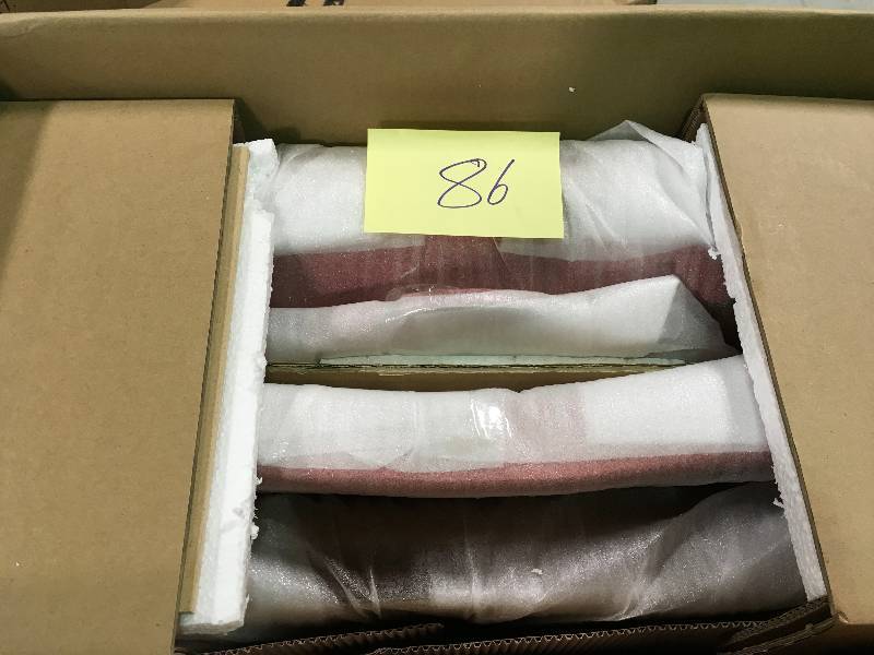 lot 86 image: Hampton Bay Chili Red Folding Outdoor Adirondack Chair (2-Pack) not used
