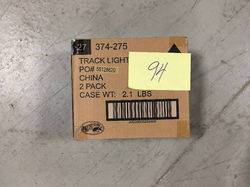 lot 94 image: Hampton Bay 75-Watt PAR30 Perforated Double Arm Gimbal Fixture pack 2 New