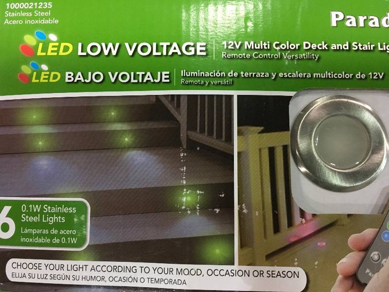 lot 103 image: Paradise Stainless Steel Multi Color LED Deck Light Kit (6-Pack)