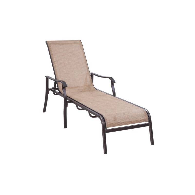 Hampton Bay Covina Aluminum Sling Patio Chaise Lounge Open Box Not
