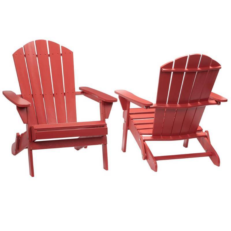 Hampton Bay Chili Red Folding Outdoor Adirondack Chair 2 Pack