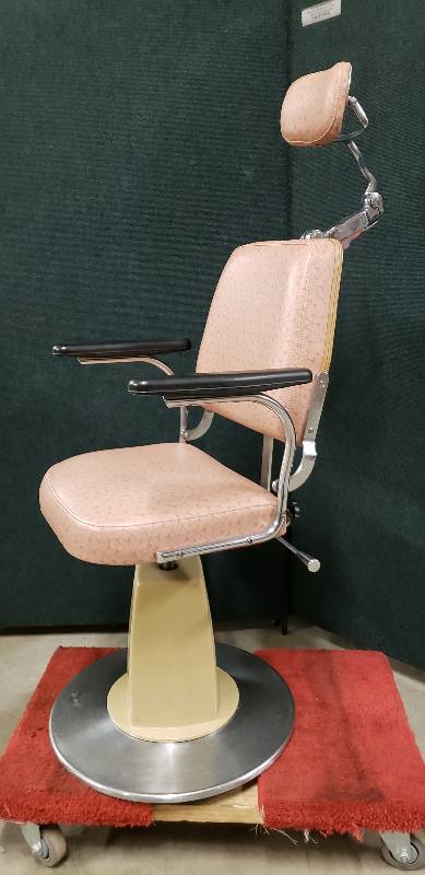 RETRO CHIC MCM Iconic Pink Cadillac Salon Or Dental Adjustible Chair - Amazing Like New Condition For Age - Reminds Me...Little Shop Of Horrors Conversation Piece For Anyones Shop