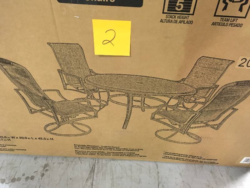 Hampton Bay Statesville Shell 4 Piece chairs Outdoor Dining  table are not include no used