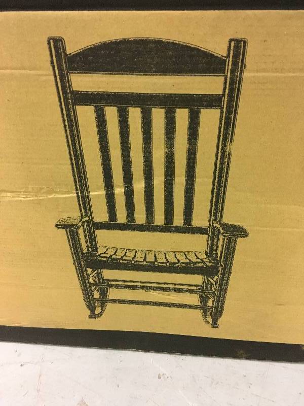 Hampton Bay Glossy White Wood Outdoor Rocking Chair open box