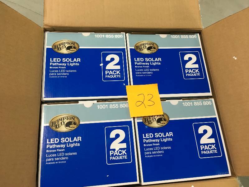 Hampton Bay Solar Bronze Outdoor Integrated LED New Age Pagoda Landscape Path Light  Lot of 4 not used