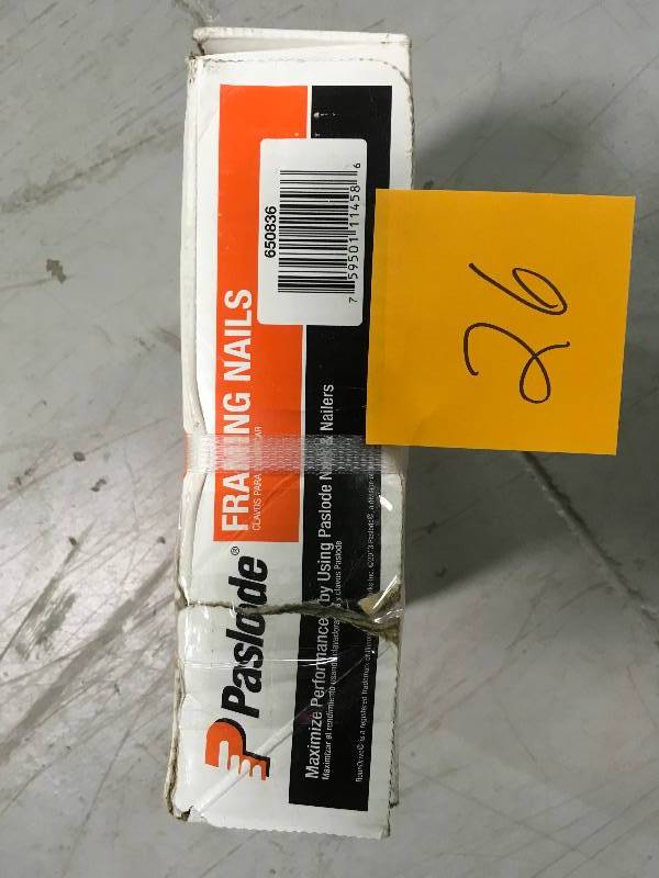 Paslode 3 in. x 0.120-Gauge 30-Degree Brite Smooth Shank Paper Tape Framing Nails (2500 per Box) not used