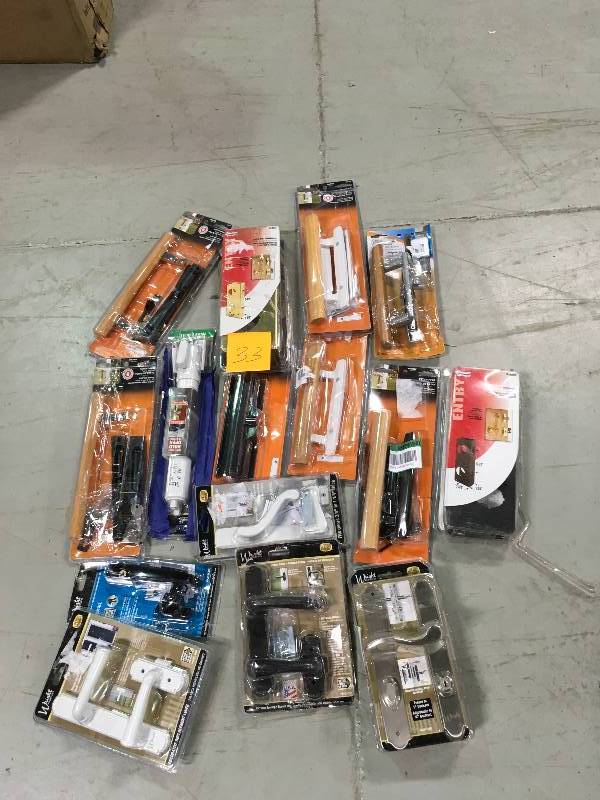 MIXED LOT OF DECORATIVE REPLACEMENT LEVER DOOR & MISC. NOT TESTED