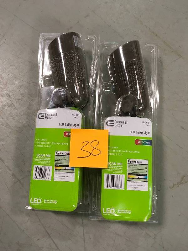 Commercial Electric   LED Spike Light  187681 Brown  Lot of 2 New