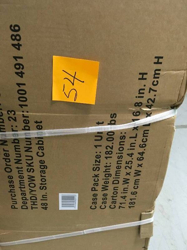 HUSKY 72 in. H x 48 in. W x 18 in. D Steel Garage Floor Cabinet not used