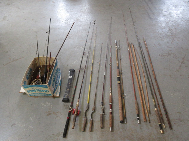 lot 124 image: VINTAGE FISHING RODS