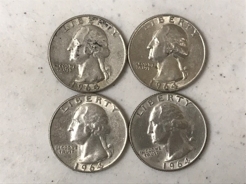 Lot Of (4) 1964 Kennedy Silver Half...