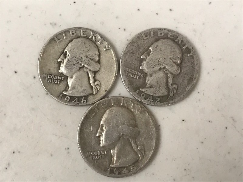 Lot Of (3) Washington Silver Quarte...