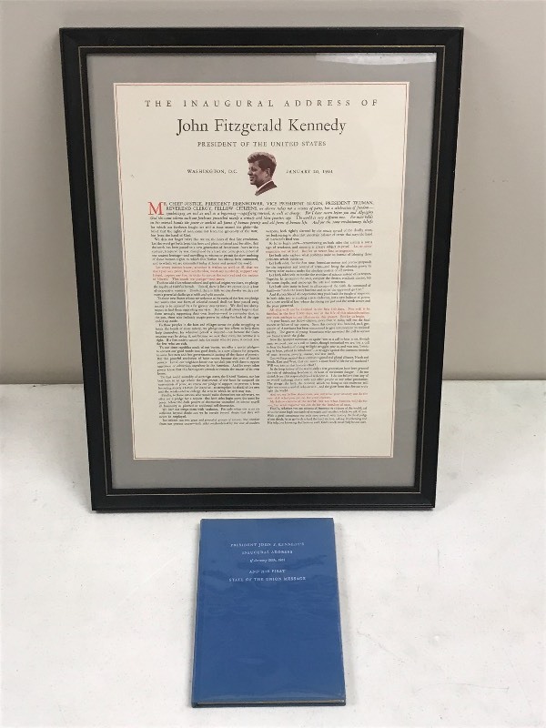 Lot Of JFK Framed Inaugural Addres...