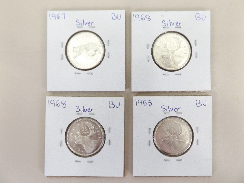 lot 14 image: 4 - 1967-1968 BU Canadian SILVER Quarters