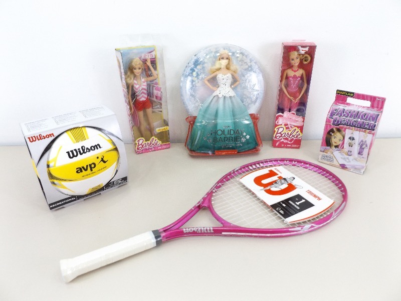 lot 41 image: Lot of New in the Box Barbie, and Girls Sports Items