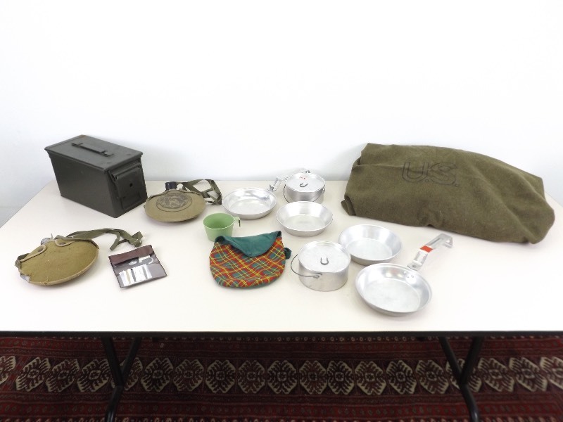 lot 46 image: Lot of Girl Scout, Cub Scout, and Military Camping, etc. Items
