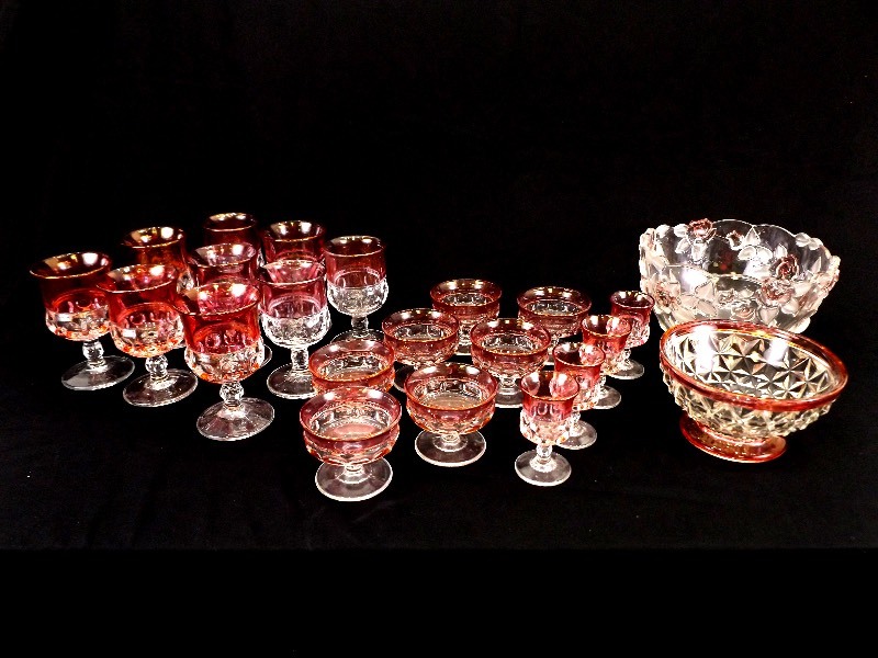 lot 26 image: Lot of Vintage Cranberry Glass