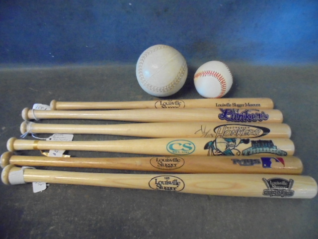 lot 15 image: Souvenir Baseball Bats with 2 Balls