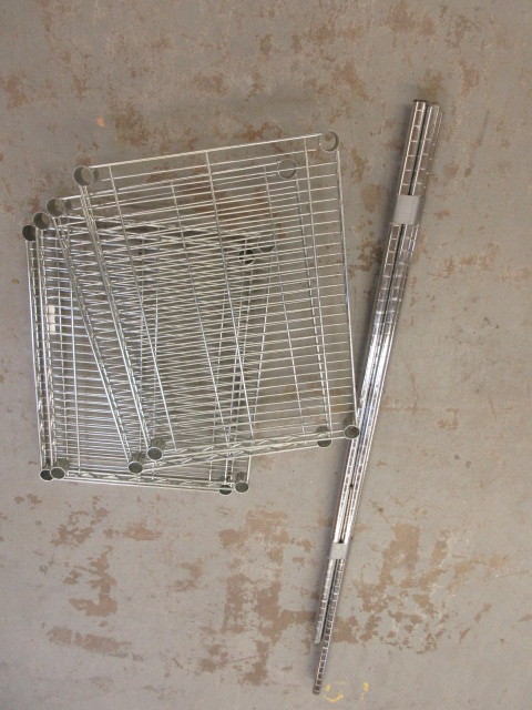 lot 247 image: NSF CERTIFIED STAINLESS STEEL OLYMPIC WIRE SHELVING
