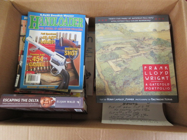 lot 272 image: GUN & TRAIN MAGAZINES, FILET KNIVES AND ROD CASE