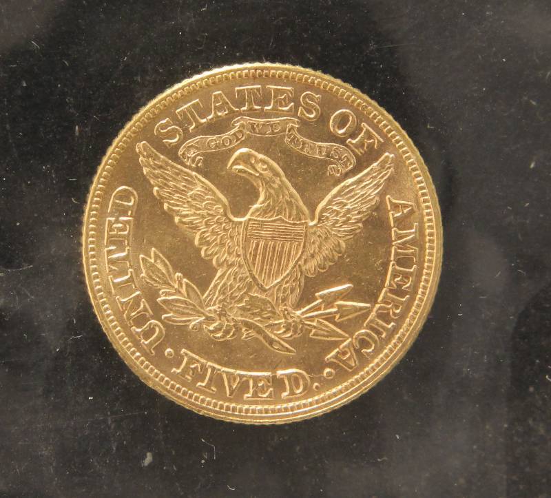 1880 US $5 GOLD LIBERTY UNC