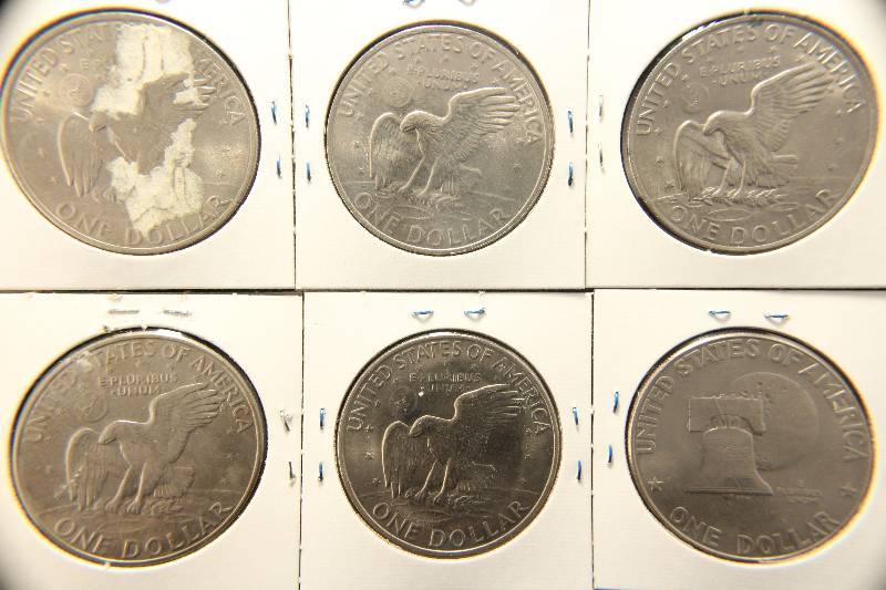 GROUP OF 6 US EISENHOWER DOLLARS