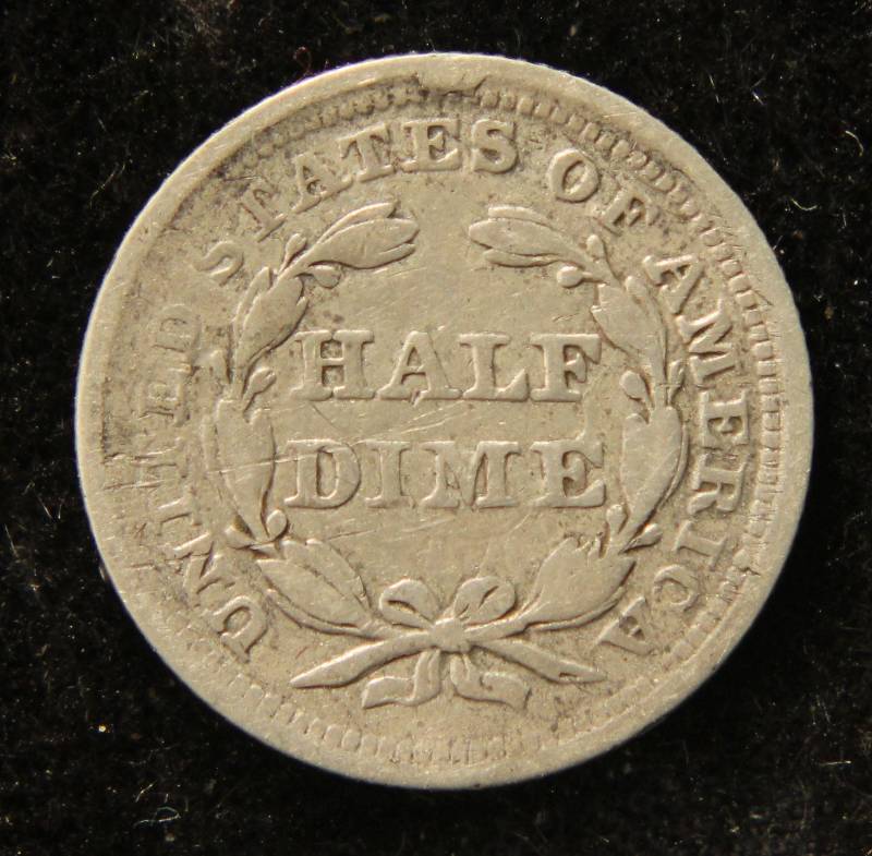 1855 SEATED LIBERTY US SILVER HALF DIME