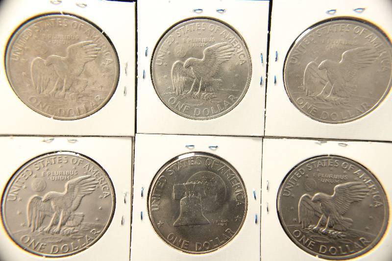 GROUP OF 6 US EISENHOWER DOLLARS
