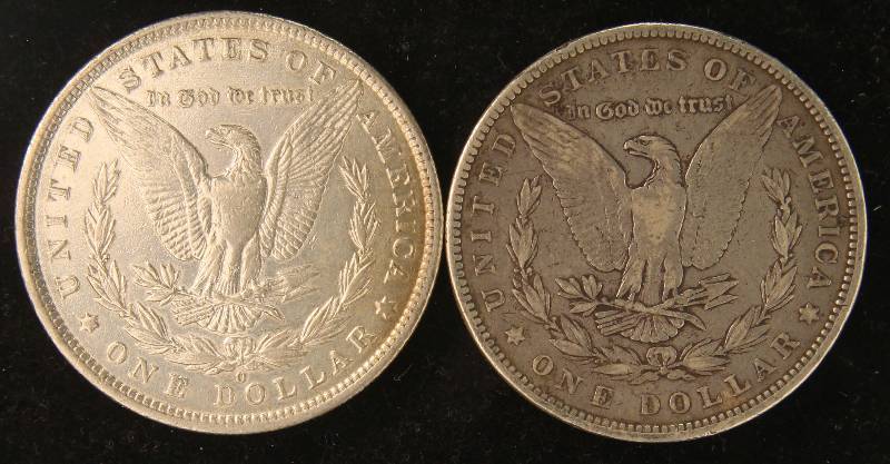 2 MORGAN SILVER DOLLARS 1900 & 1900-O