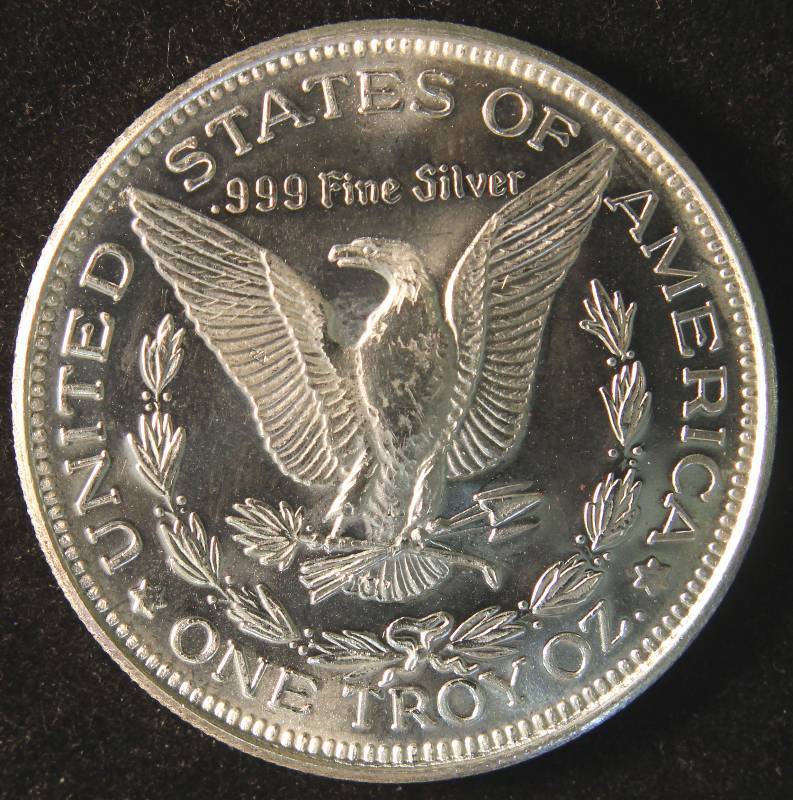 1 TROY OZ. .999 FINE SILVER MORGAN DOLLAR DESIGN
