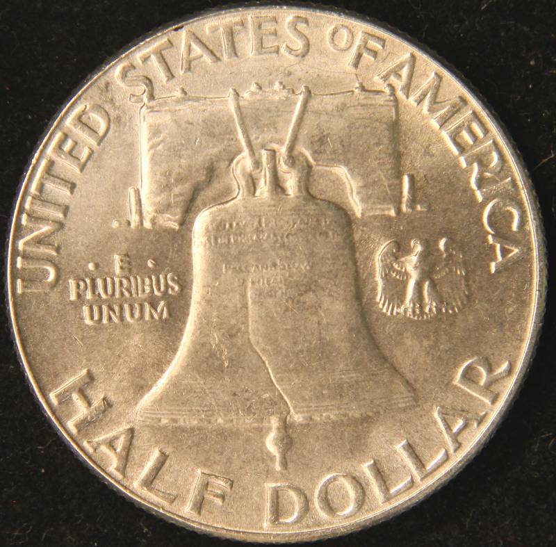 1957 FRANKLIN SILVER HALF DOLLAR BU-UNC