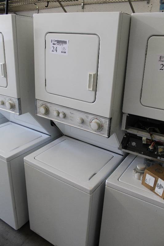 lot 24 image: Whirlpool Thin Twin Heavy Duty WasherDryer