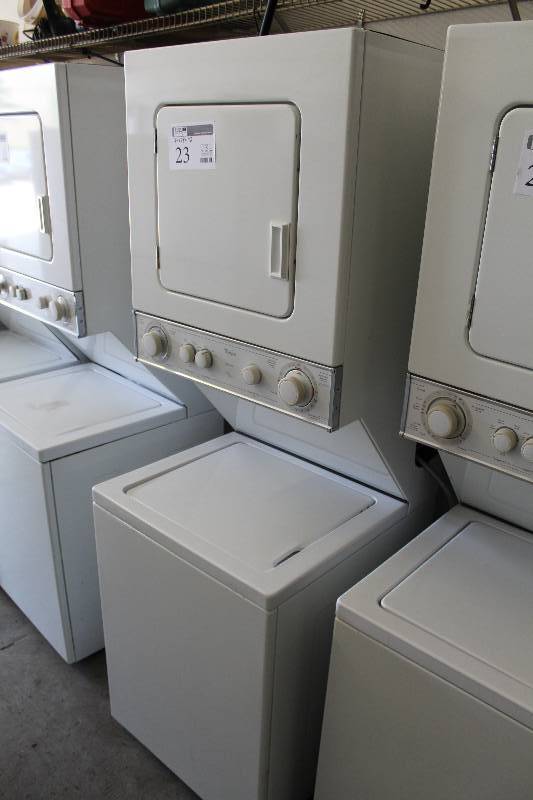 lot 23 image: Whirlpool Thin Twin Heavy Duty WasherDryer