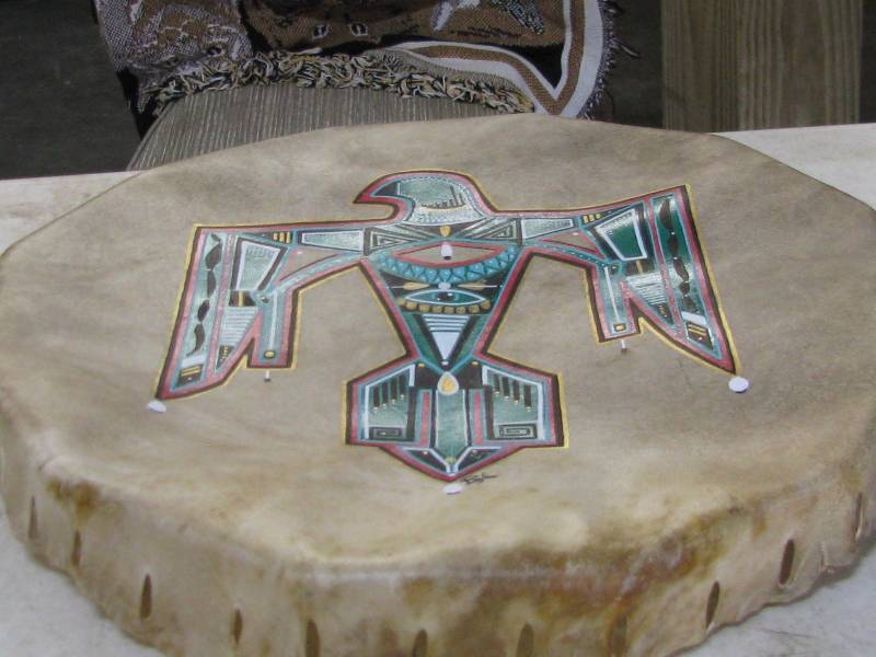 lot 56 image: Native American Skin Drum  Cover