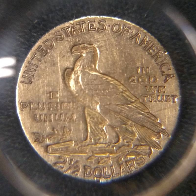 lot 3 image: 1914 Two and One Half Dollar Indian...