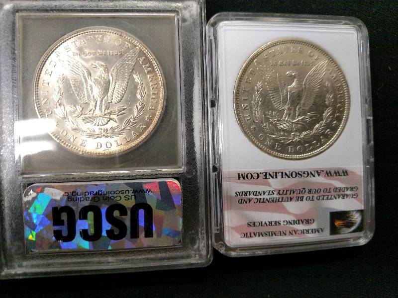 lot 8 image: 1885 USCG MS64 & 1886 ANGS MS68 Mor...
