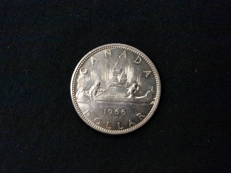 lot 39 image: 1966 Canada Silver Dollar .80...