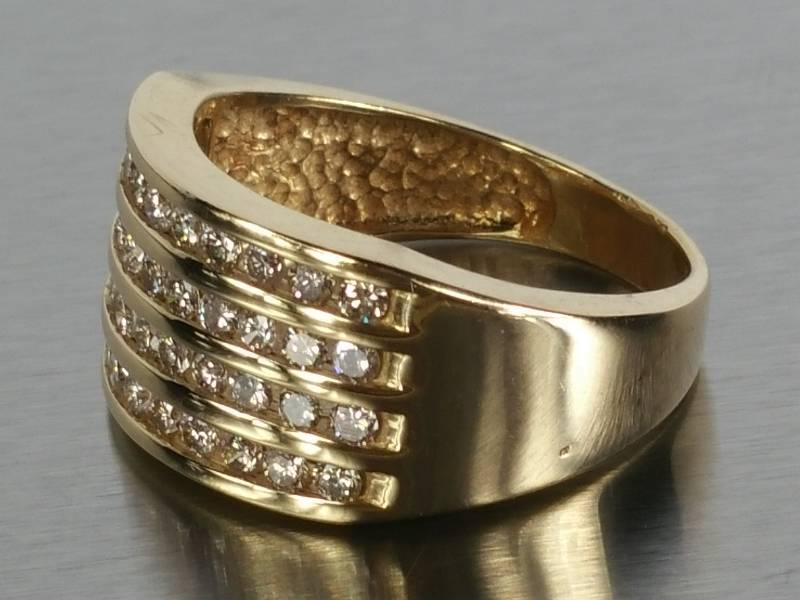 lot 12 image: Diamond Channel Ring in Yellow Gold