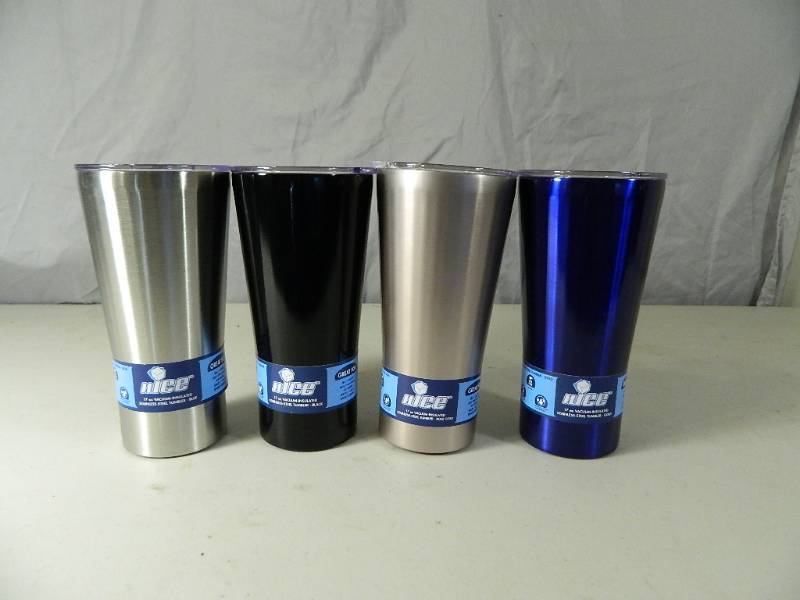 lot 115 image: 4 New nICE 17 Oz Tumblers with Lids