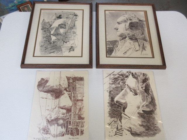 lot 322 image: FACES OF MT. RUSHMORE PRINTS BY ARTIST ROSE MARY GOODSON