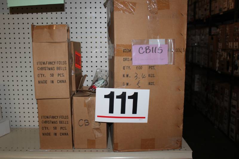 lot 111 image: 850 Christmas Bells Decor in Assorted Colors