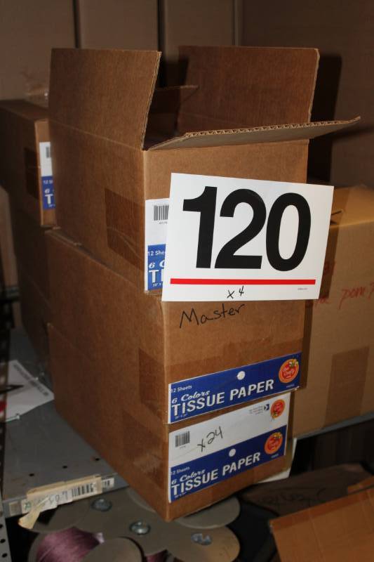 lot 120 image: 1152 Sheets Tissue Paper in 6 Assorted Colors