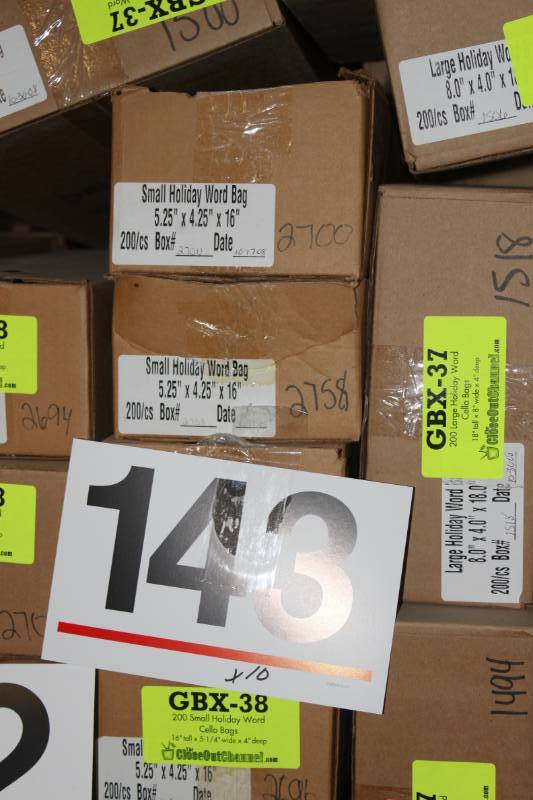 lot 143 image: 2000 Medium Holiday Word Cello Bags