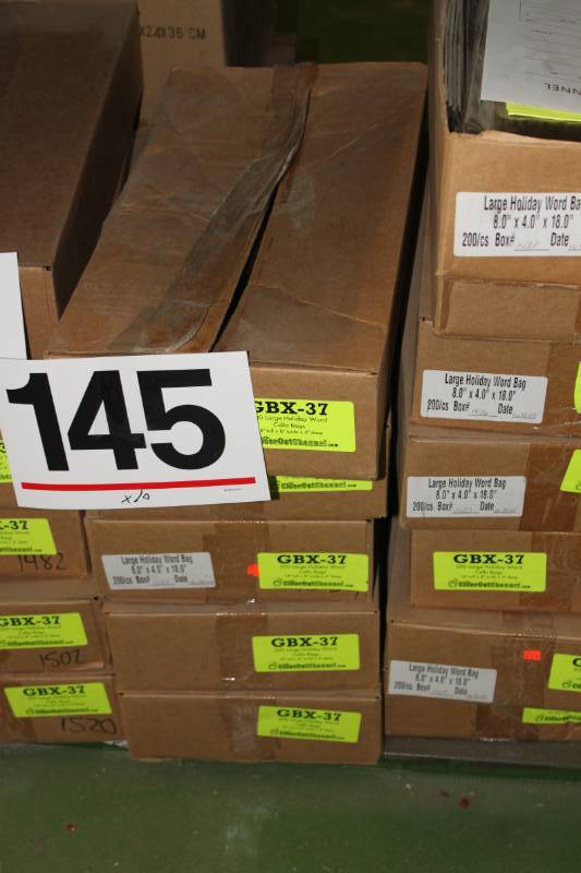 lot 145 image: 2000 Large Holiday Words Cello Bags