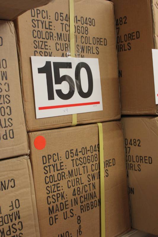 lot 150 image: 192 Multi-Colored Curl Swirl Ribbon Bows