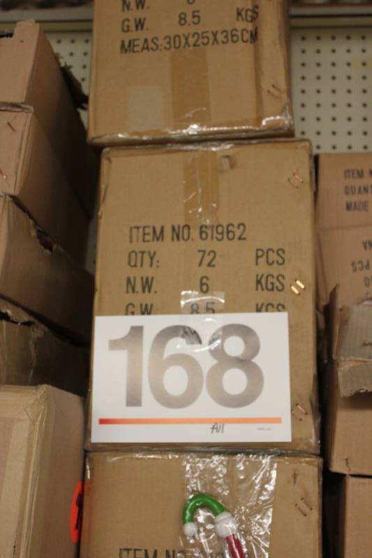 lot 168 image: 216 Pacific Rim Snowman Candy Cane Ornaments in Retail Packaging