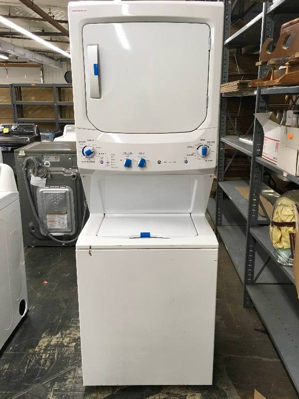 lot 281 image: General Electric GTUP270WM4WW Washer Dryer, Retail $1,1299.99